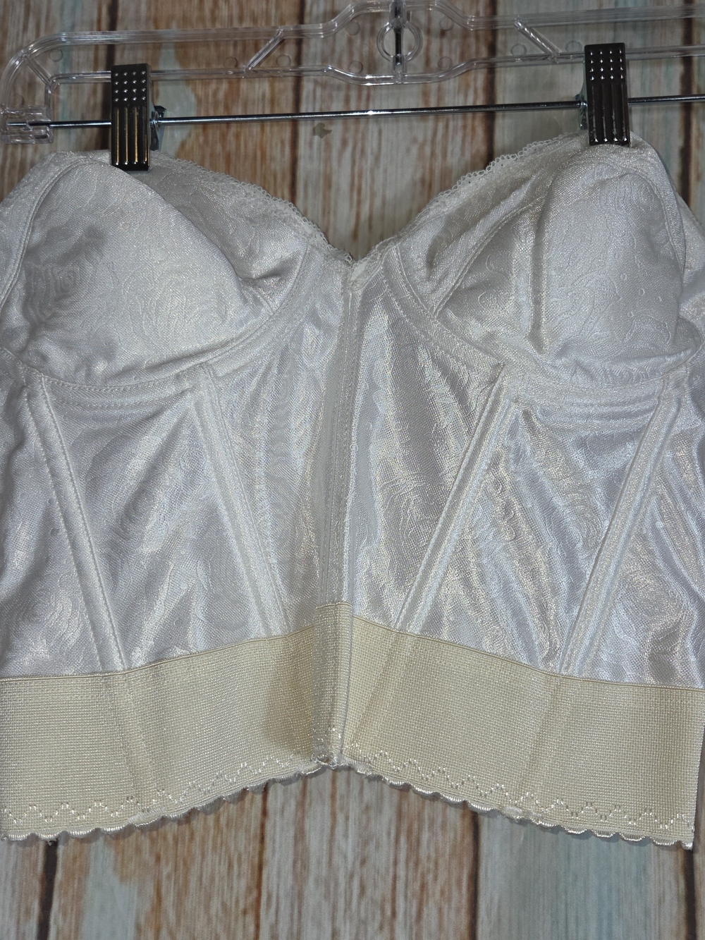 Vintage Valmont Ivory & Beige  Bustier Bra, Corset. Excellent Support. Size 36c